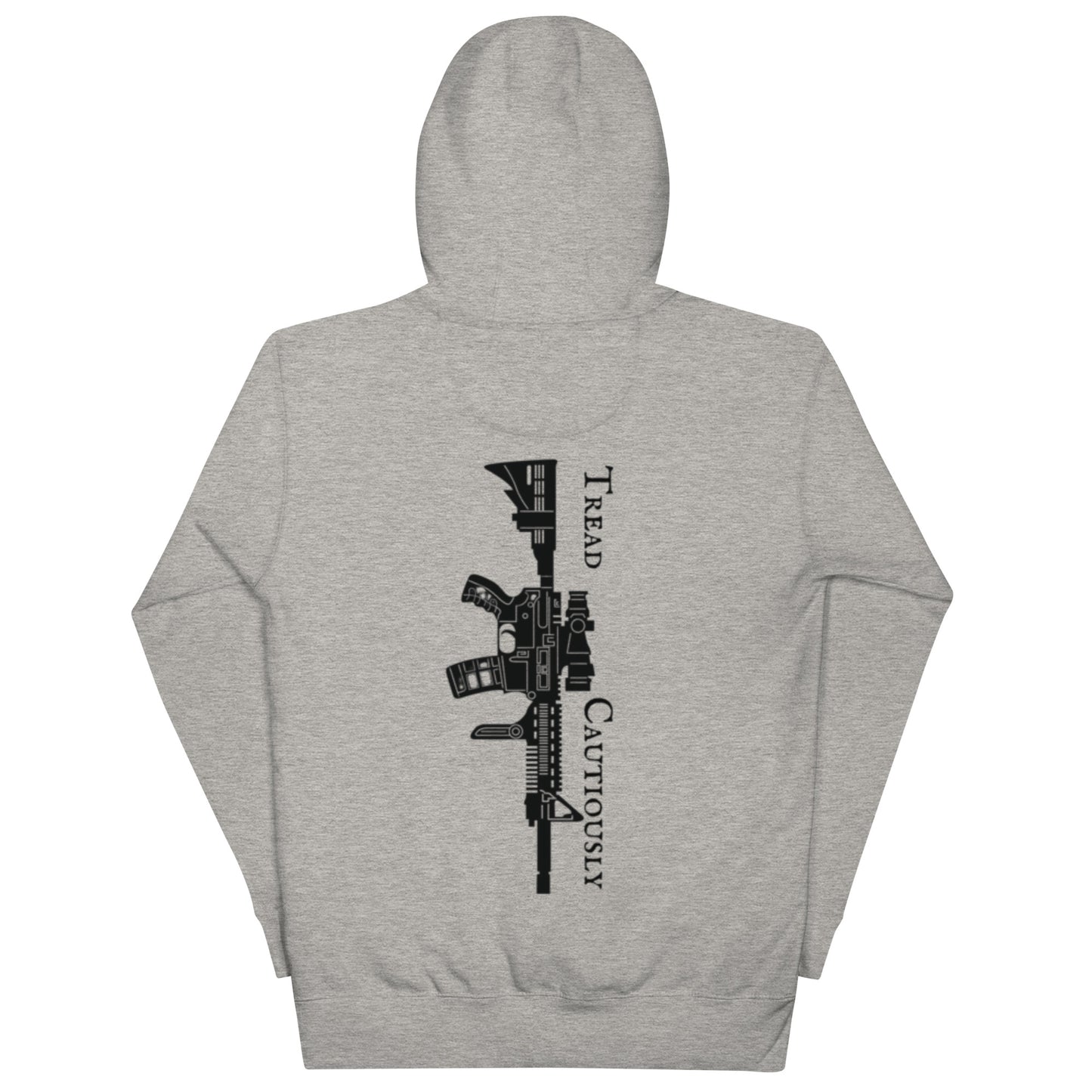 tread cautiously grey hoodie