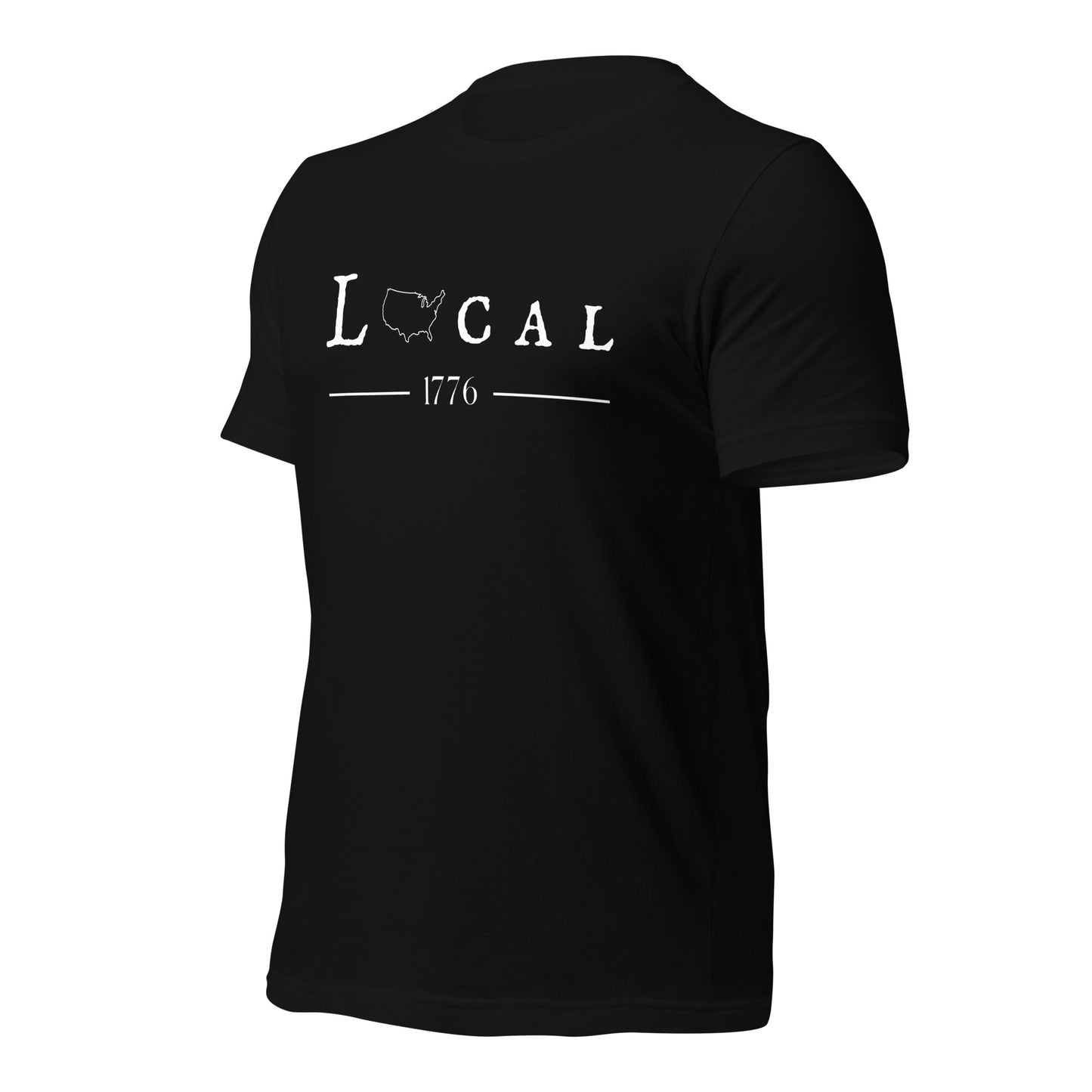 Local patriotic men's t-shirt front design Liberty Fray