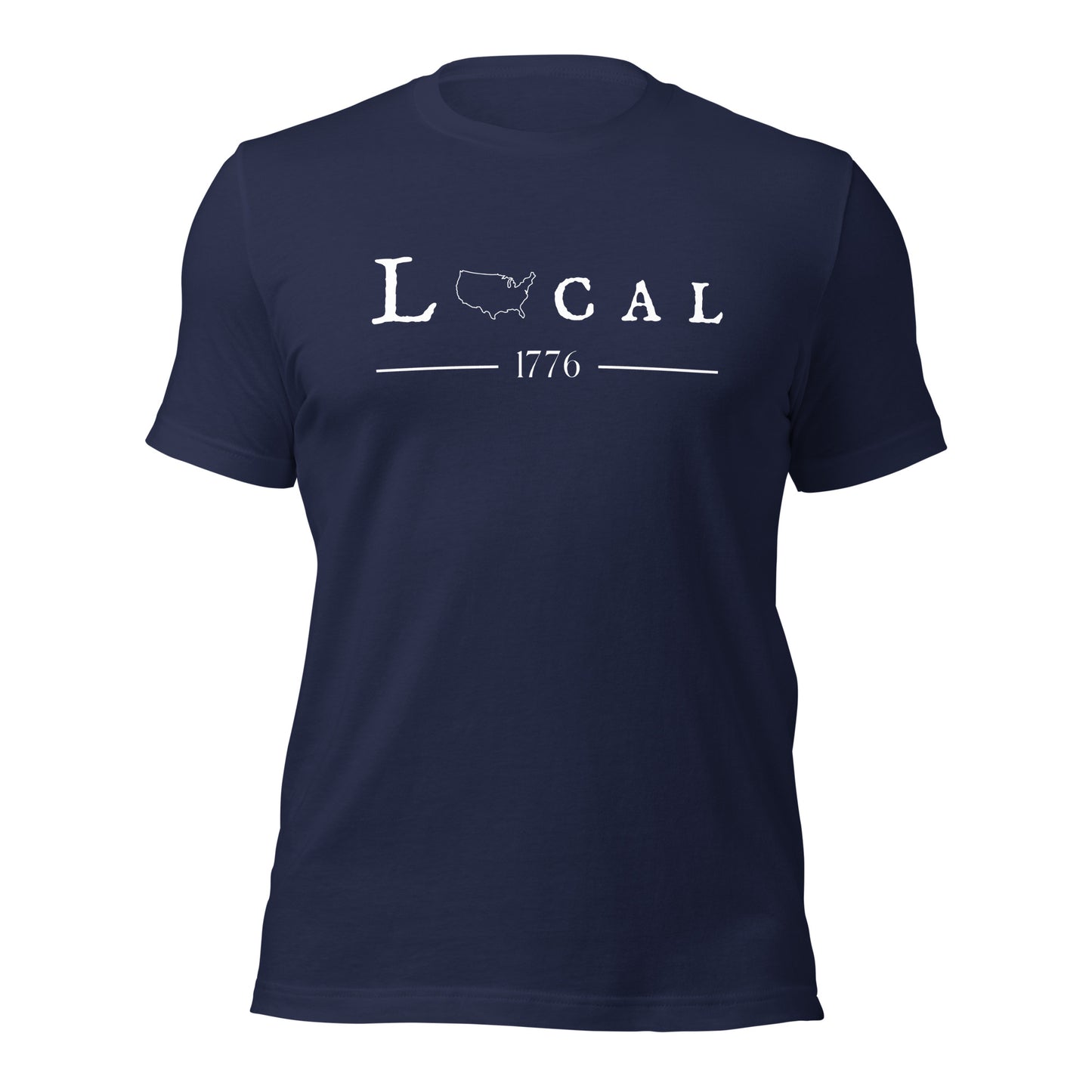 Local patriotic men's t-shirt front design Liberty Fray