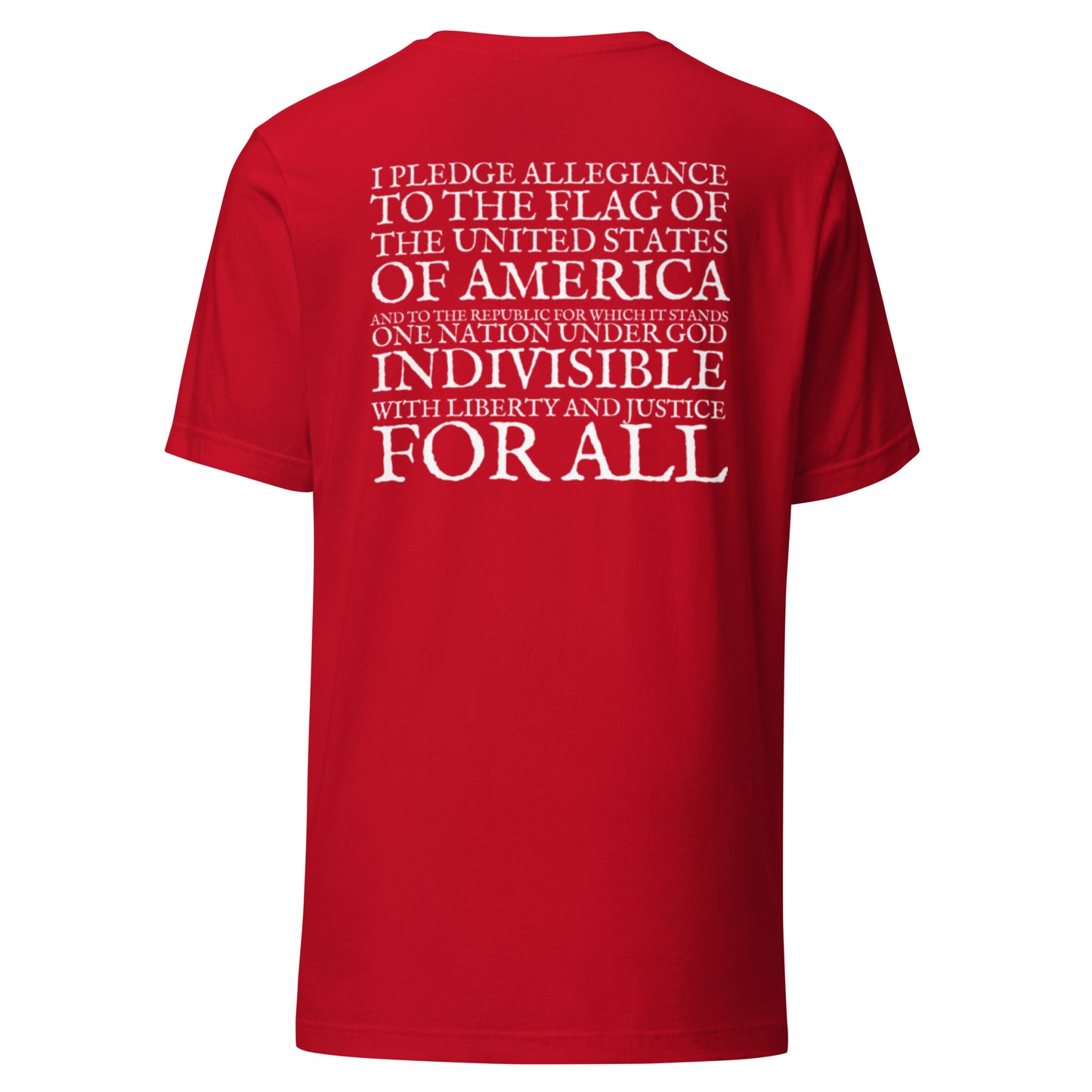 Pledge of Allegiance t-shirt Liberty Fray back