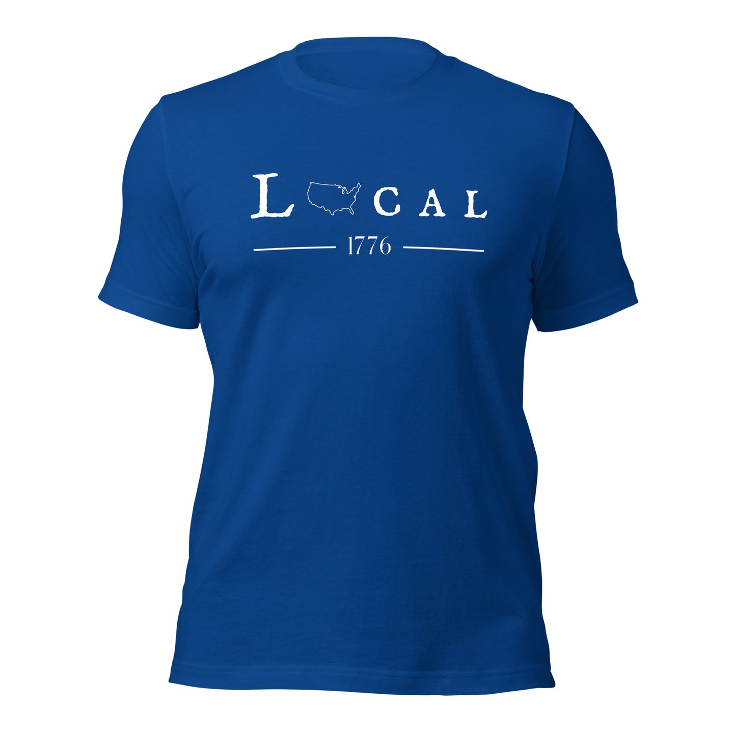 Local patriotic men's t-shirt front design Liberty Fray