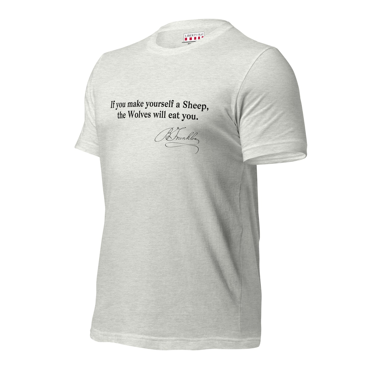 Benjamin Franklin Wolves Sheep ash T-shirt