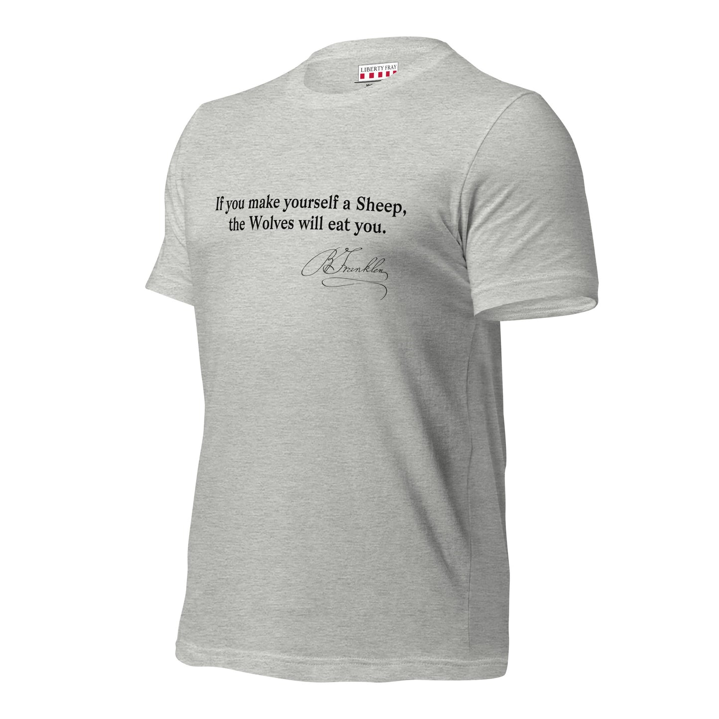 Benjamin Franklin Wolves Sheep heather T-shirt
