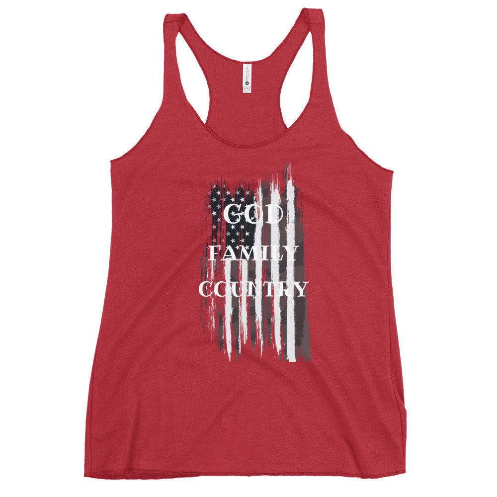 Women's God Family Country Tank