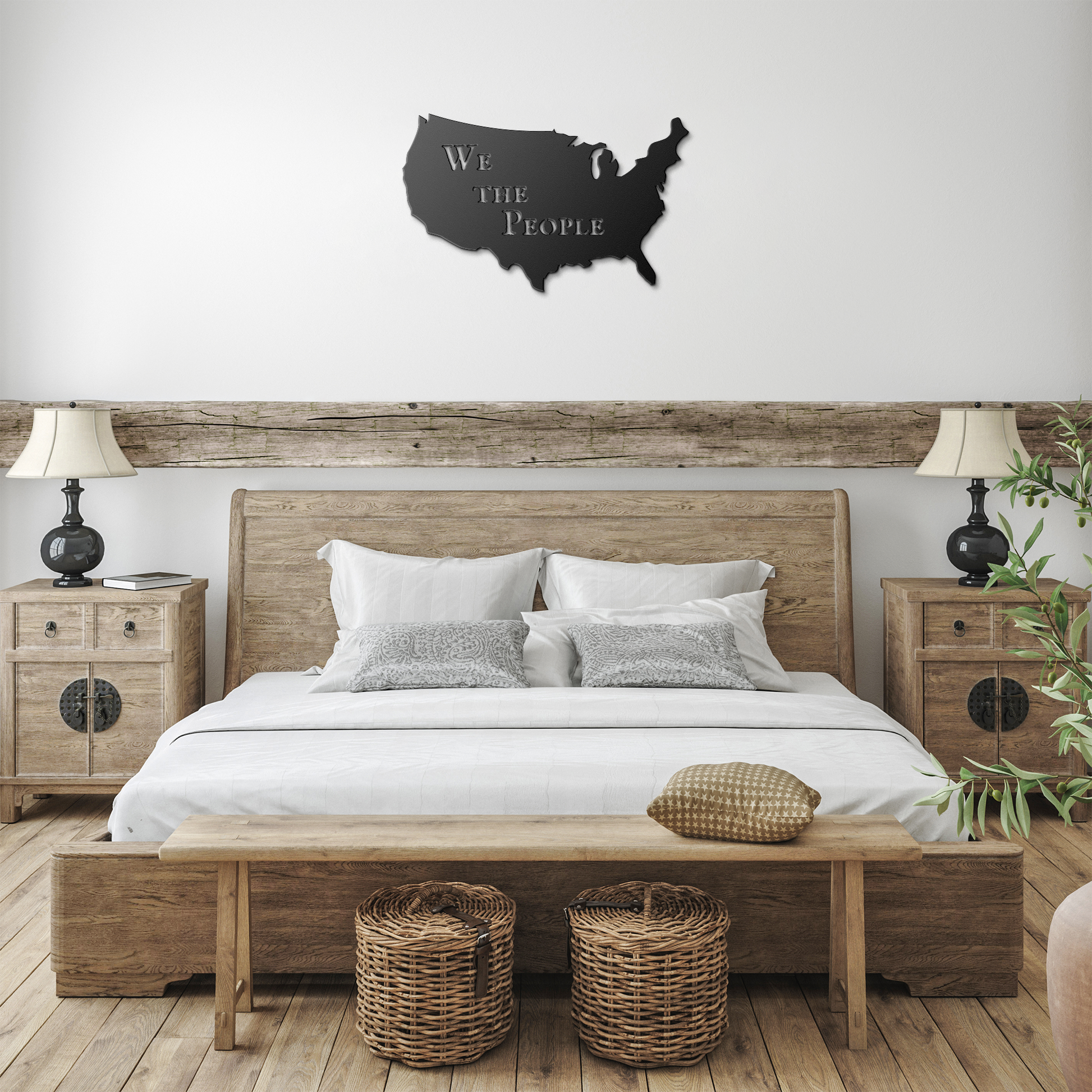 We the people metal sign bedroom