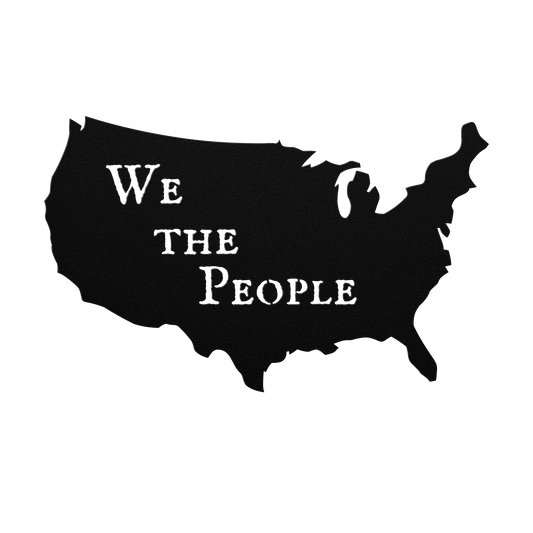 We the people black metal sign