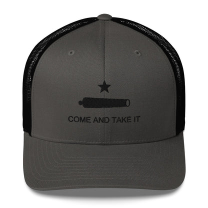 Come and take it black trucker cap