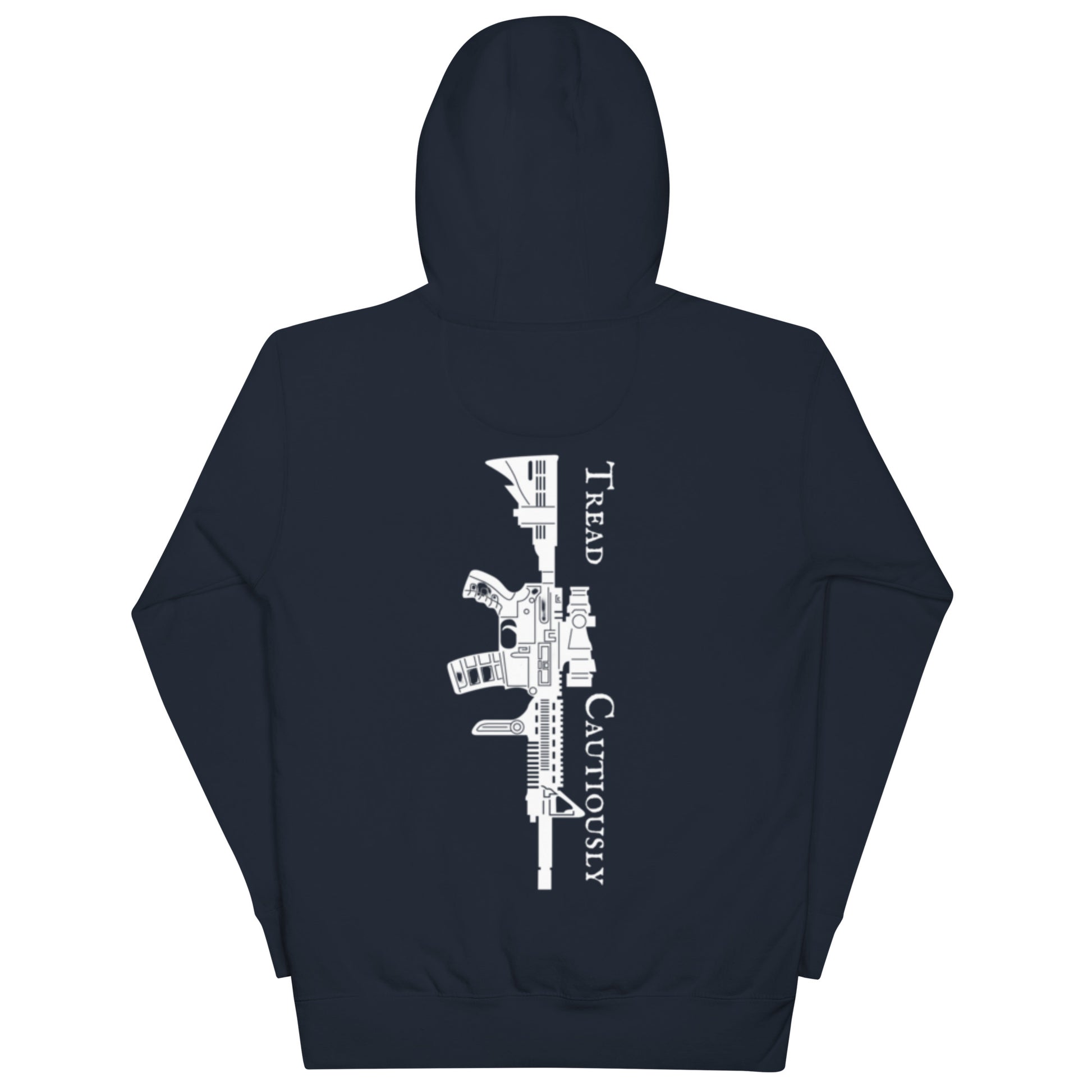tread cautiously black hoodie