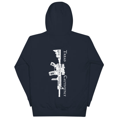 tread cautiously black hoodie