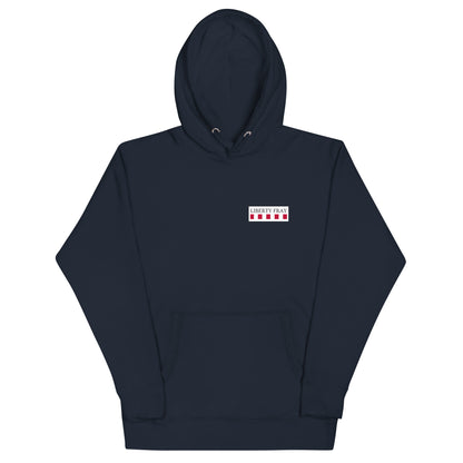 tread cautiously navy hoodie