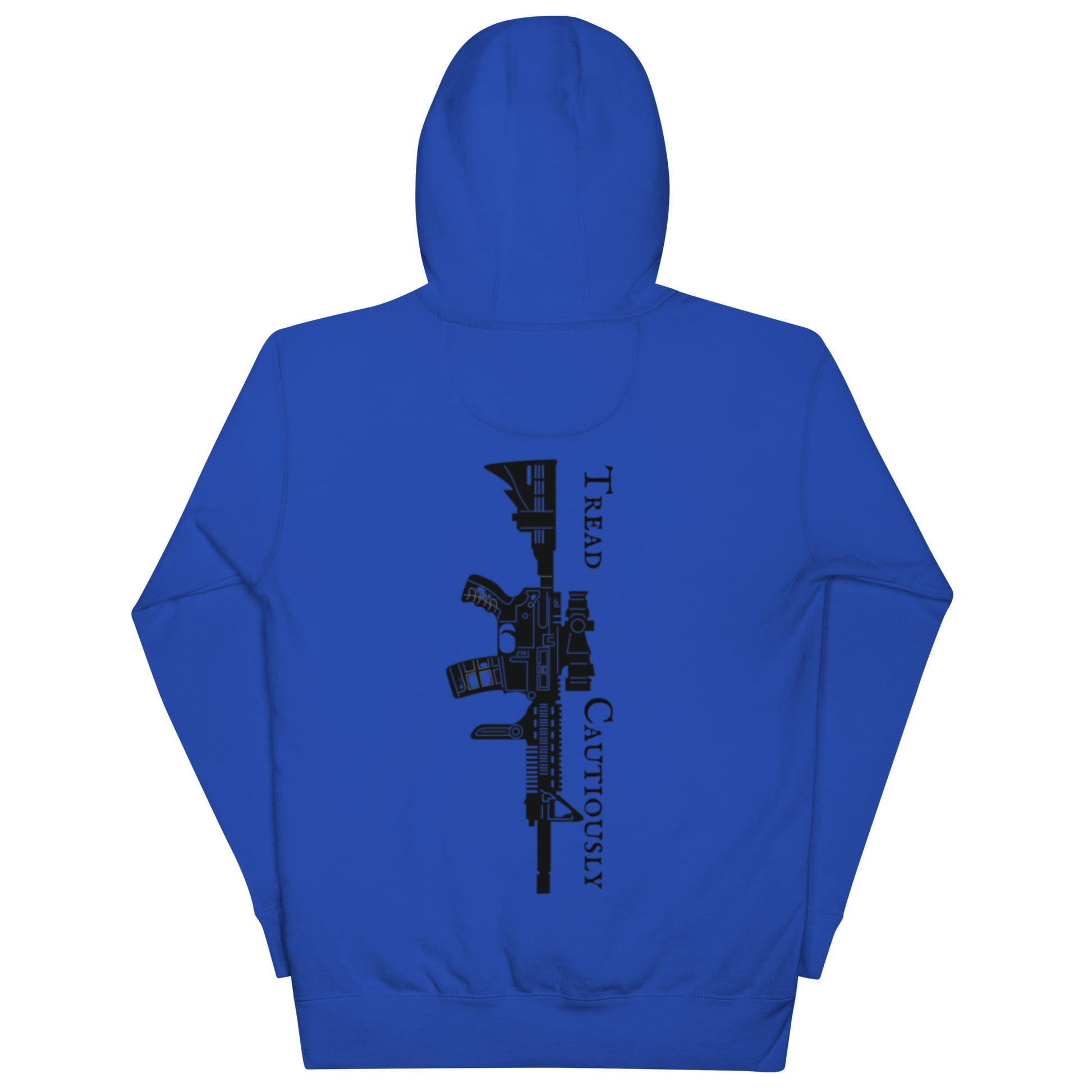 tread cautiously royal hoodie