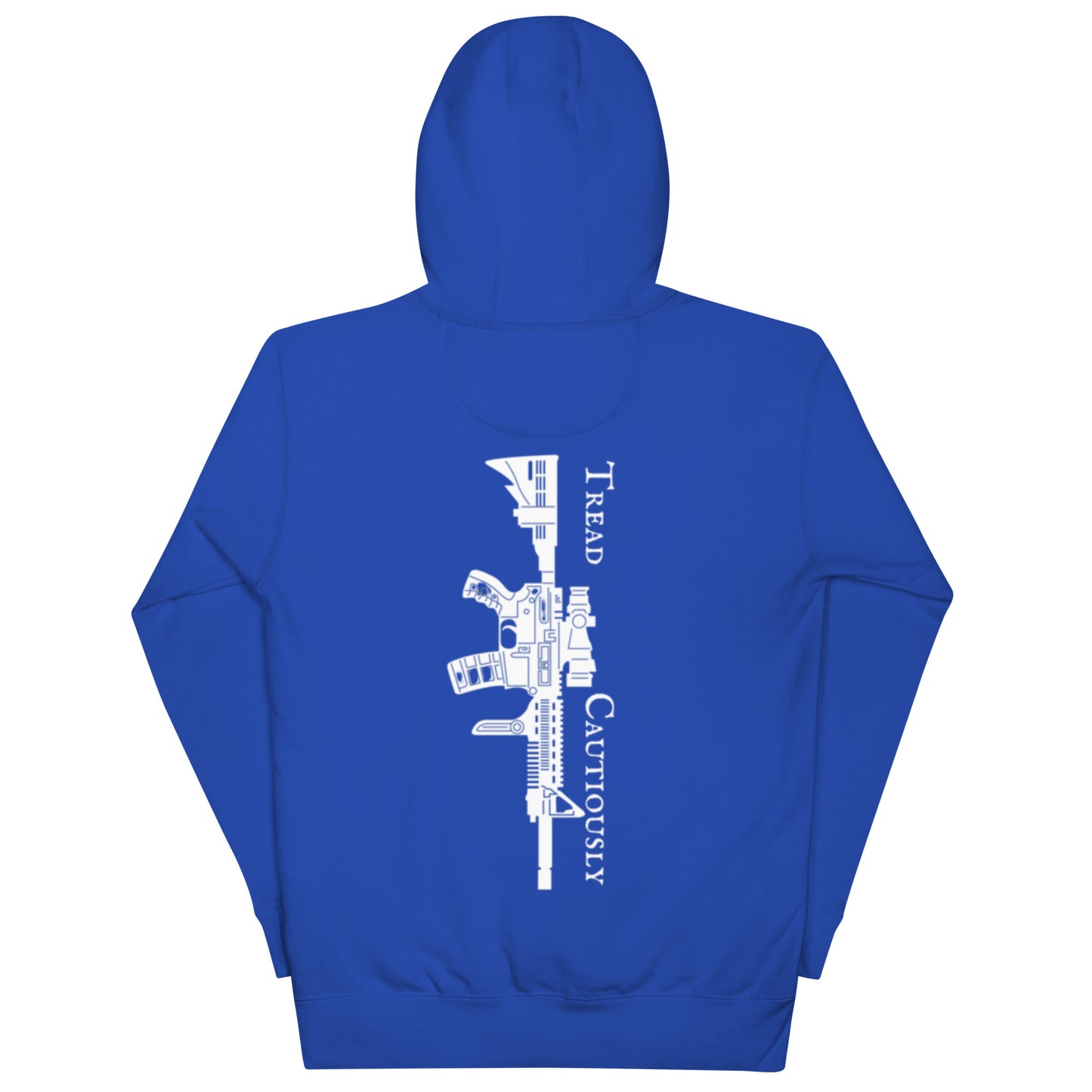 tread cautiously royal hoodie