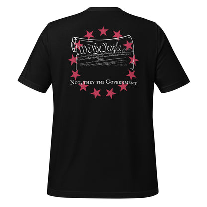 We the people, not they the government men's t-shirt back design Liberty Fray