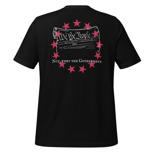 We the people, not they the government men's t-shirt back design Liberty Fray