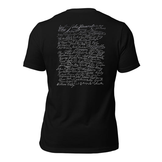 Declaration signers t-shirt back design Liberty Fray