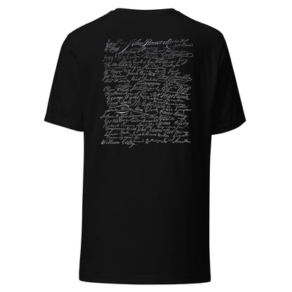 Declaration signers t-shirt back design Liberty Fray