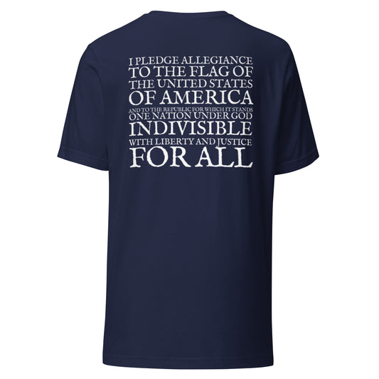 Pledge of Allegiance t-shirt Liberty Fray back