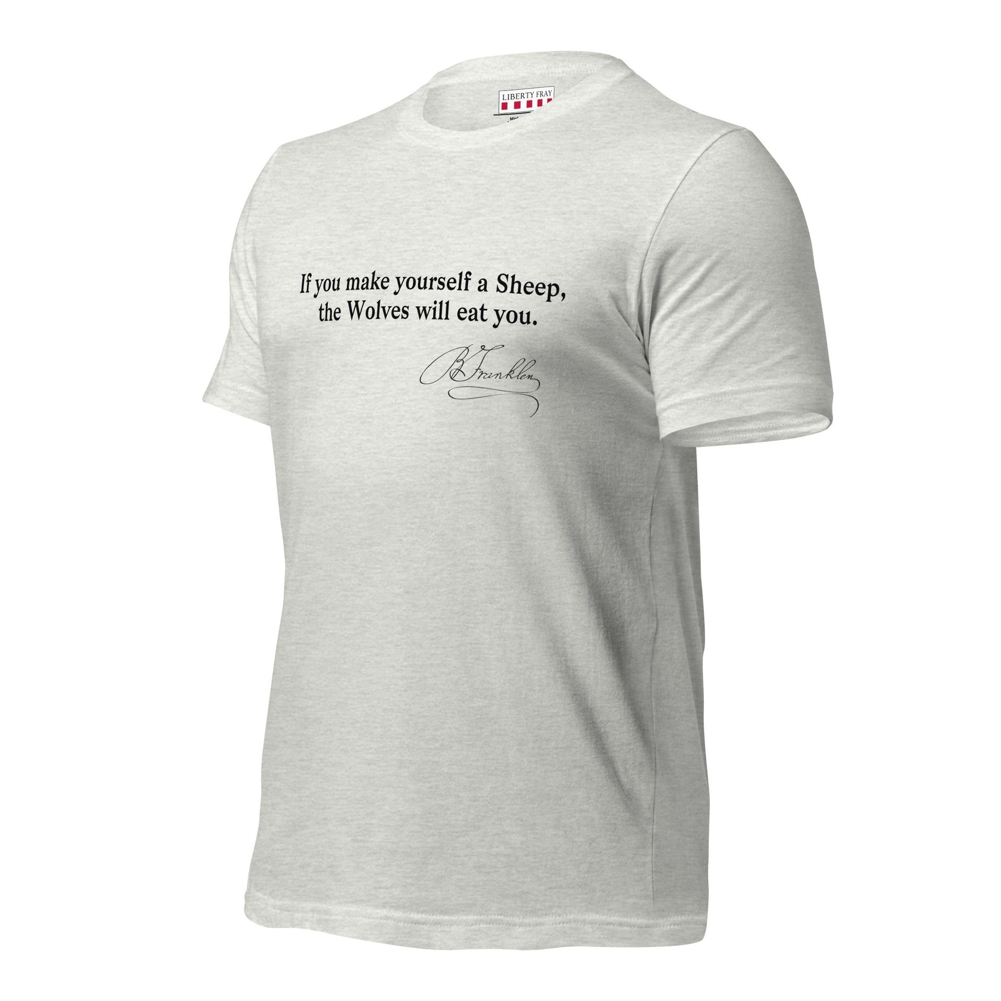 Benjamin Franklin Wolves Sheep ash T-shirt
