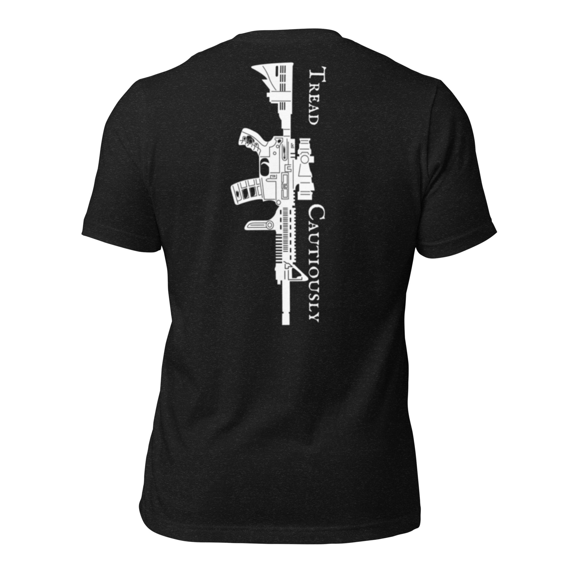 tread cautiously black t-shirt