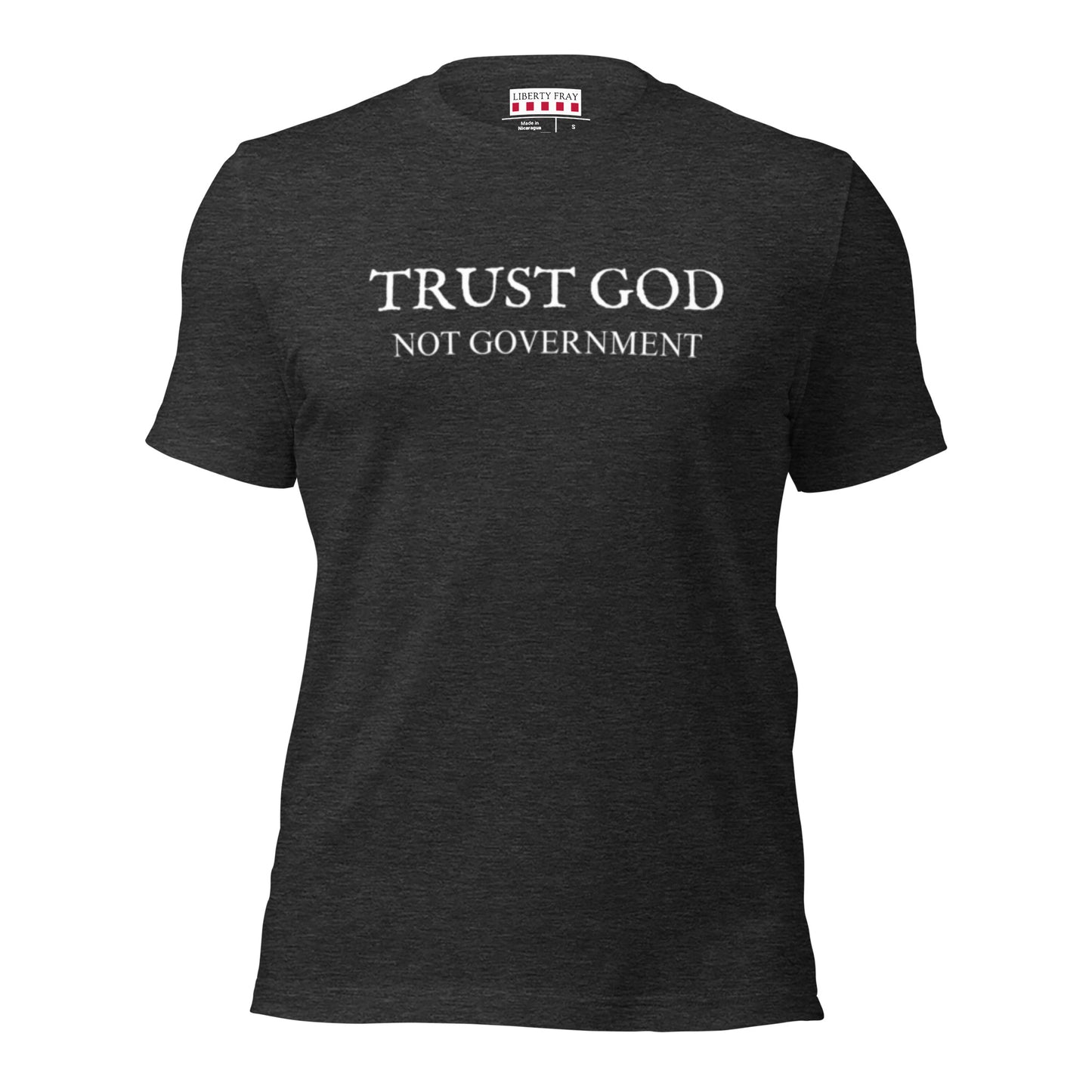 trust God not government grey t-shirt