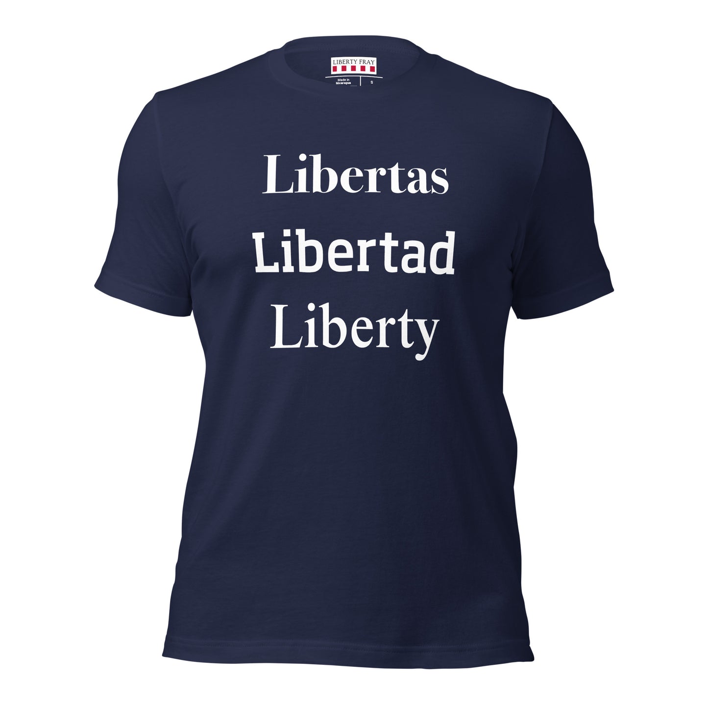 Liberty Libertas Libertad navy T-shirt