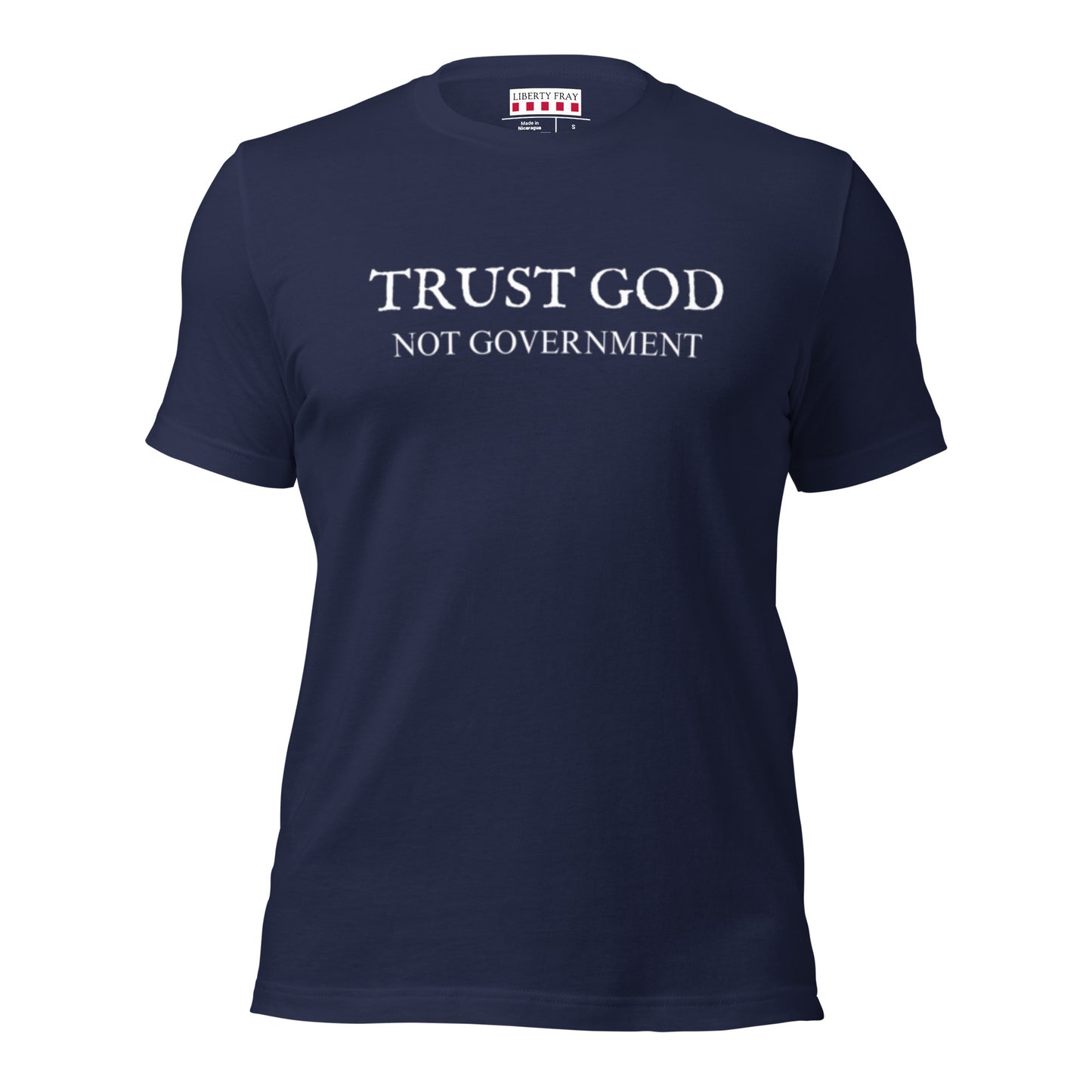 trust God not government navy t-shirt