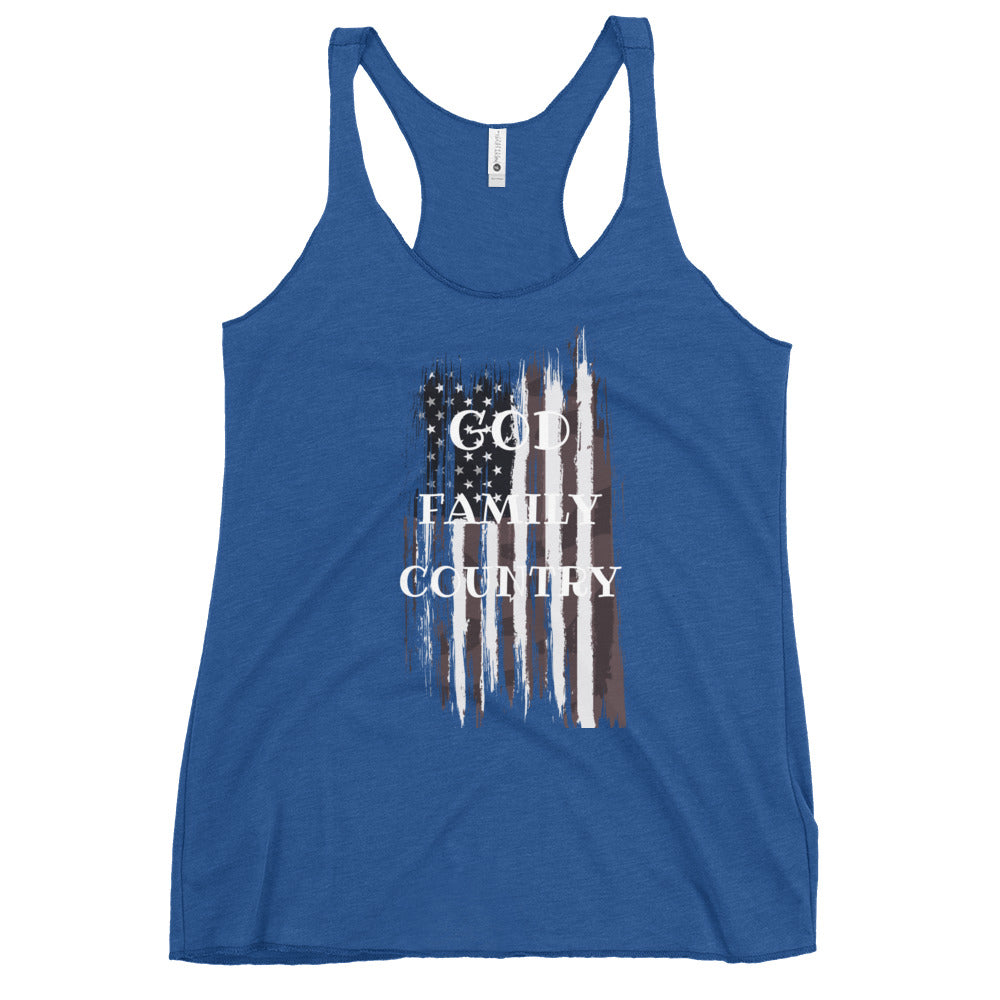Women's God Family Country Tank